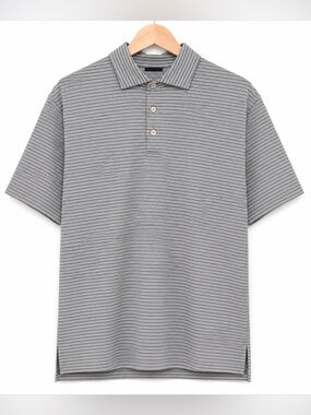 RLX Ralph Lauren Golf Polo Shirt Gray Striped Performance Stretch Men’s M